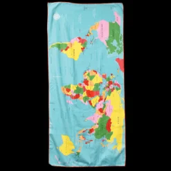 Microfibre travel towel - World Map