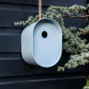 Oval bamboo fibre birdhouse - Blue