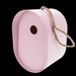 Oval bamboo fibre birdhouse - Pink