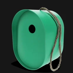 Oval bamboo fibre birdhouse - Green