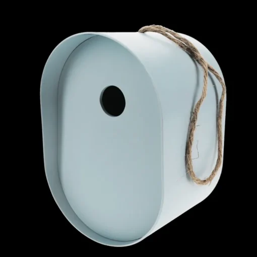 Oval bamboo fibre birdhouse - Blue