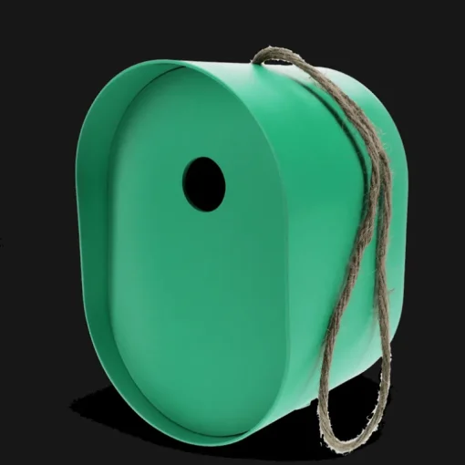 Oval bamboo fibre birdhouse - Green