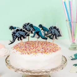 Party cake candles (set of 6) - Prehistoric Land
