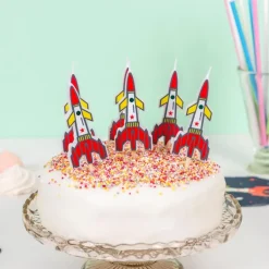 Party cake candles (set of 6) - Space Age