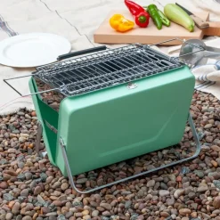Portable suitcase BBQ - Pistachio green