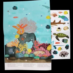 Poster with reusable stickers (50x70cm) - Coral Reef