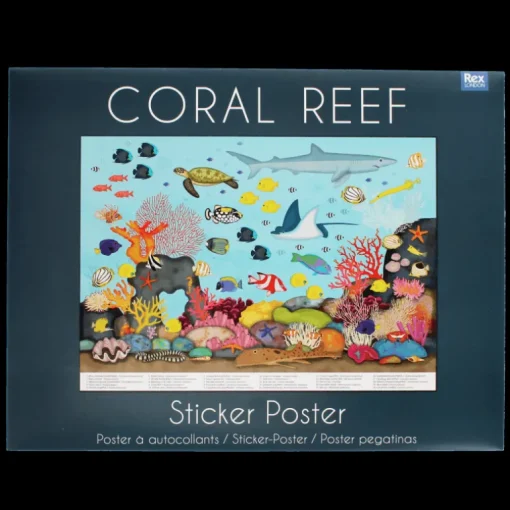 Poster with reusable stickers (50x70cm) - Coral Reef