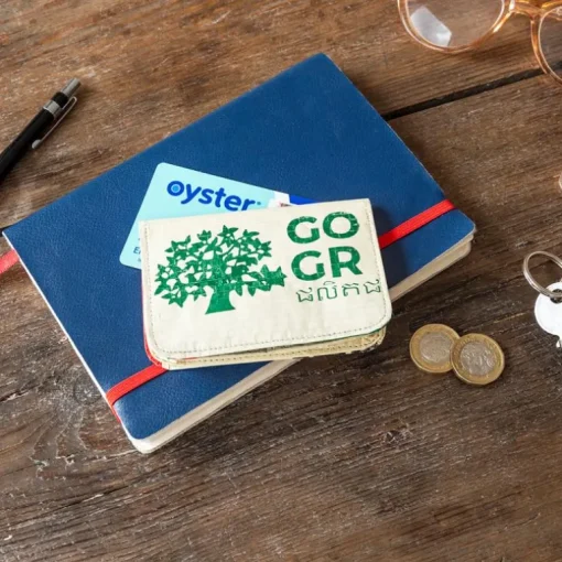 Recycled cement bag coin purse
