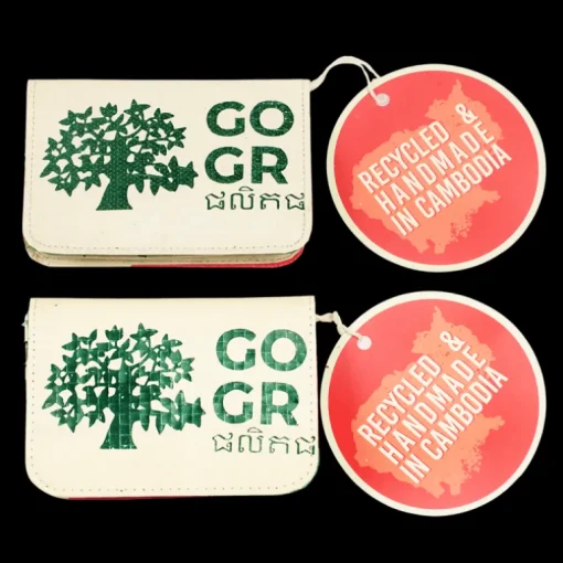 Recycled cement bag coin purse