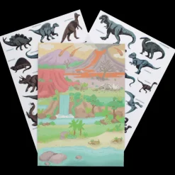 Reusable stickers and scenes - Prehistoric Land dinosaur