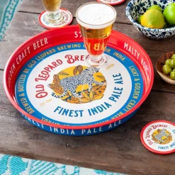 Round metal serving tray - Old Leopard Brewery
