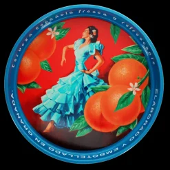 Round metal serving tray - Cerveza Española