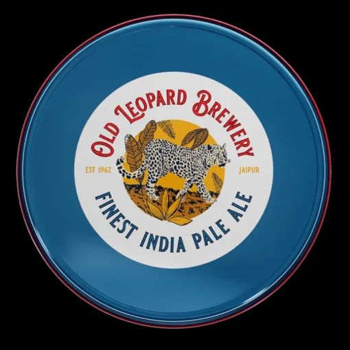 Round metal serving tray - Old Leopard Brewery