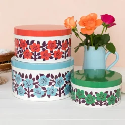 Round nesting tins (set of 3) - Astrid Flower