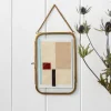 Rounded hanging brass frame 13x20cm