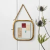 Rounded hanging brass frame 10x10cm