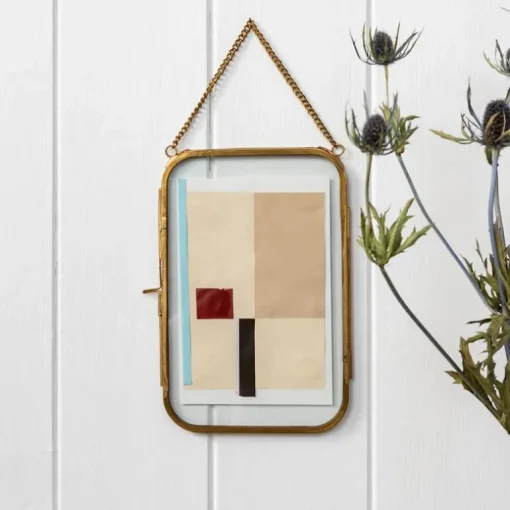 Rounded hanging brass frame 13x20cm