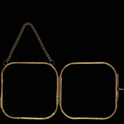 Rounded hanging brass frame 10x10cm