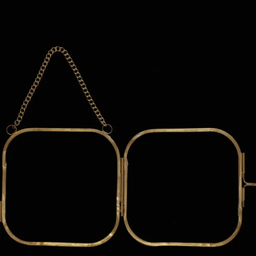 Rounded hanging brass frame 10x10cm