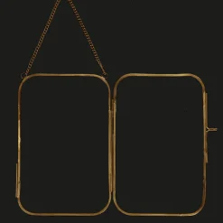 Rounded hanging brass frame 13x20cm
