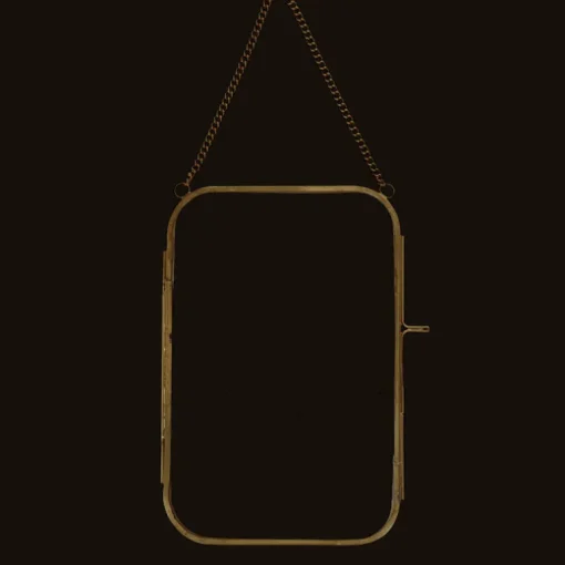 Rounded hanging brass frame 13x20cm