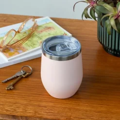 Rubber coated travel cup 350ml - Pink