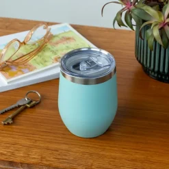 Rubber coated travel cup 350ml - Eggshell blue