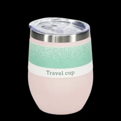 Rubber coated travel cup 350ml - Pink