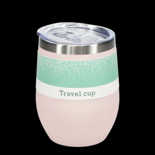 Rubber coated travel cup 350ml - Pink