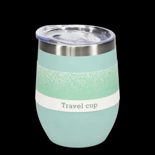 Rubber coated travel cup 350ml - Eggshell blue