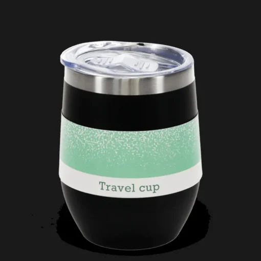 Rubber coated travel cup 350ml - Black