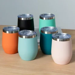 Rubber coated travel cup 350ml - Pink