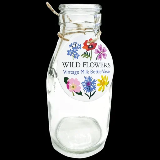 School milk bottle vase - Wild Flowers