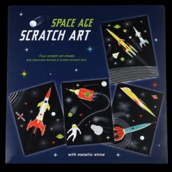 Scratch art set (4 sheets) - Space Age