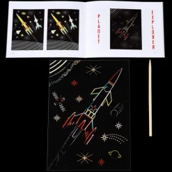 Scratch art set (4 sheets) - Space Age