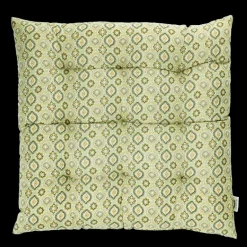 Seat pad cushion (37x37cm) - Green blockprint