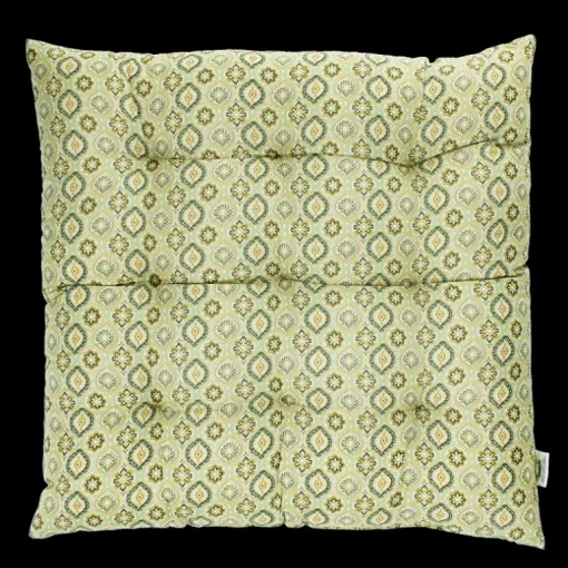Seat pad cushion (37x37cm) - Green blockprint