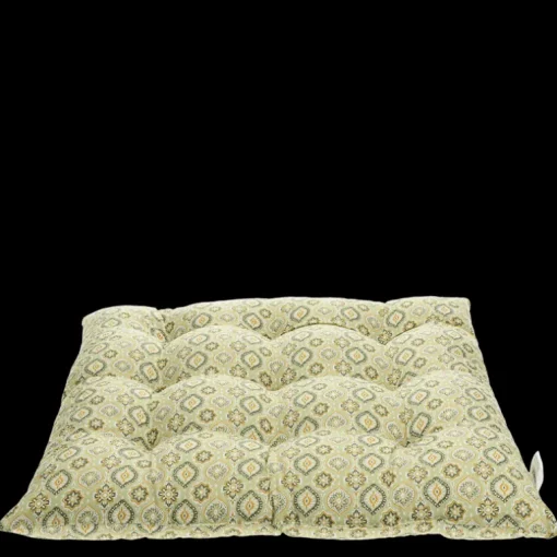 Seat pad cushion (37x37cm) - Green blockprint