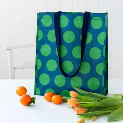 Shopping bag - Spotlight green on blue