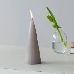 Small cone candle - Light Grey