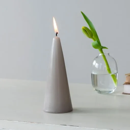 Small cone candle - Light Grey