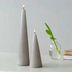 Small cone candle - Light Grey