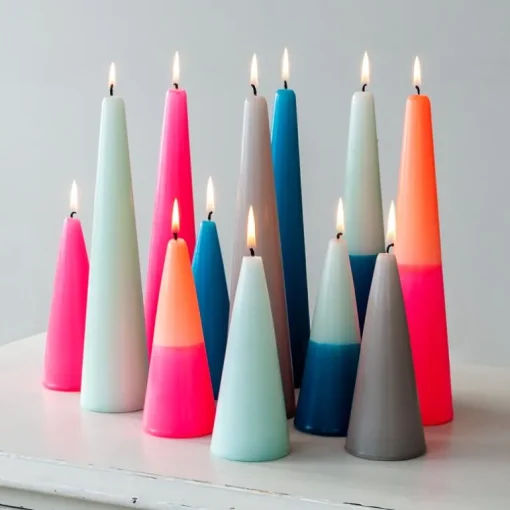 Small cone candle - Light Grey