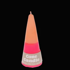 Small two-colour cone candle - Pink-orange
