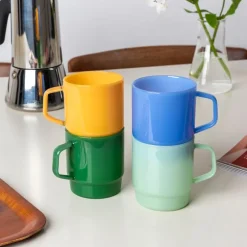 Stacking glass coffee cup 280ml - Light topaz
