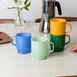 Stacking glass coffee cup 280ml - Light topaz