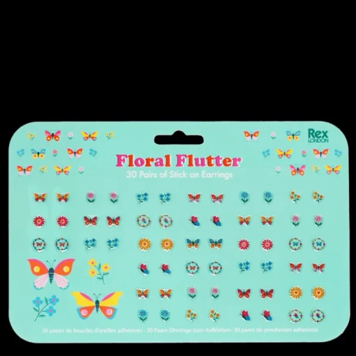 Stick on earrings (30 pairs) - Floral Flutter