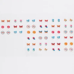 Stick on earrings (30 pairs) - Floral Flutter