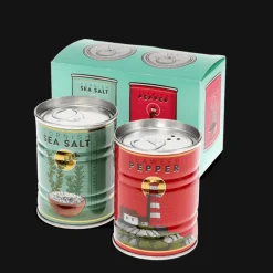 Tin salt and pepper shakers - Lighthouse