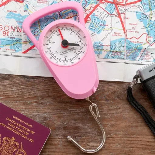 Travel scales with tape measure - Pink
